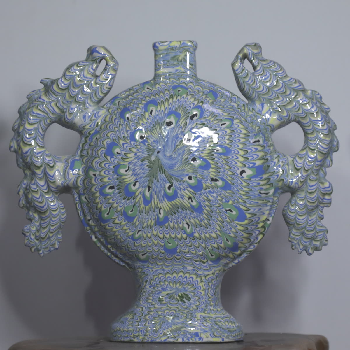 Dragon and feather vase